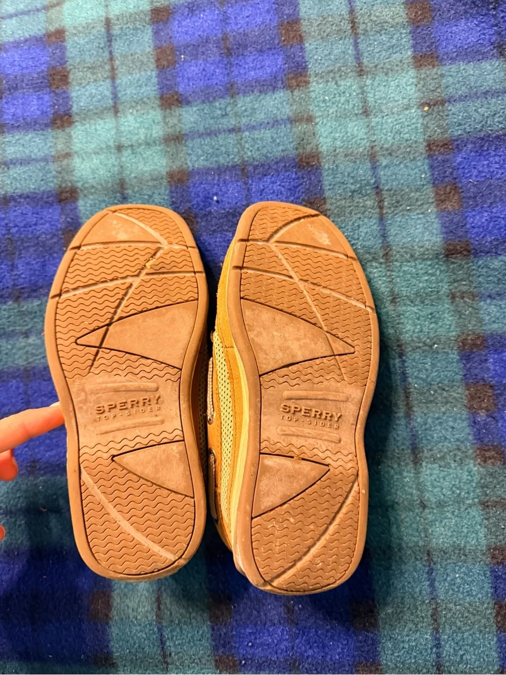Sperry boys Tan Leather Boat Shoes with Lace-Up Moc Toe
